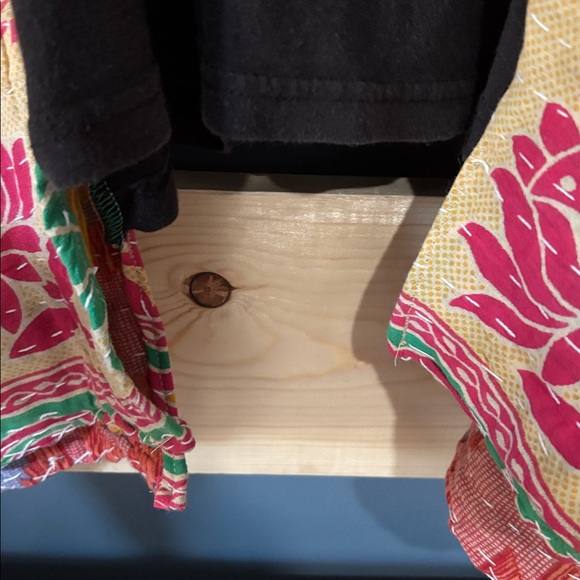 Upcycled RUN DMC T W/ Floral Kantha sleeves, by Susie. - Picture 6 of 8